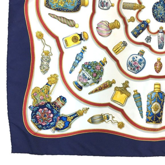 742188O Hermes Scarf Qu importe Le Flacon Carre 90 Multicolor Silk 100% - Picture 2 of 9